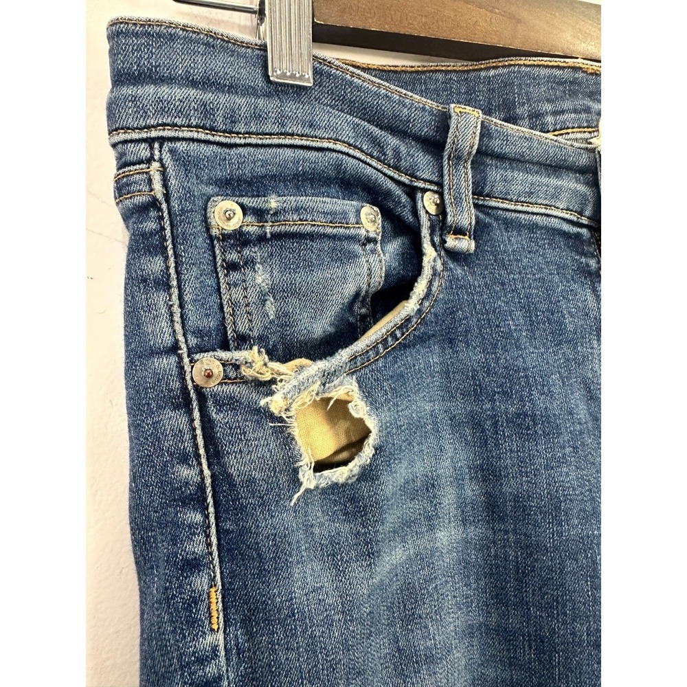 Rag Bone Size 28 Skinny Jeans Distressed Casual Denim Pants Blue Stretch Y2K - Picture 5 of 9
